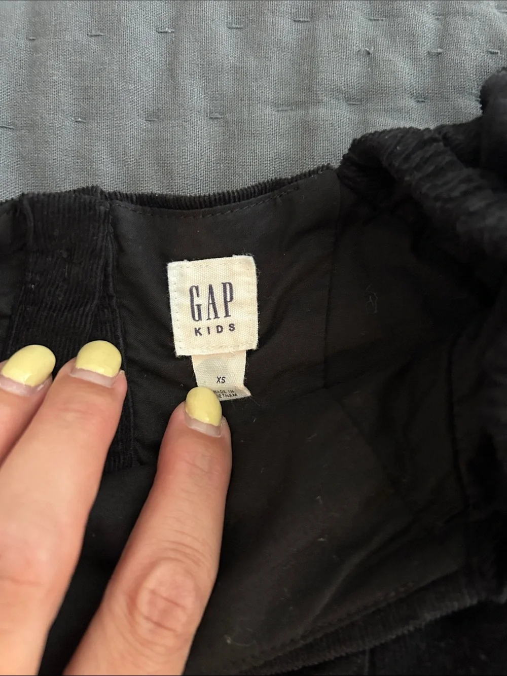 GAP Black Velvet Long-Sleeve Square-Neck Girls Dress